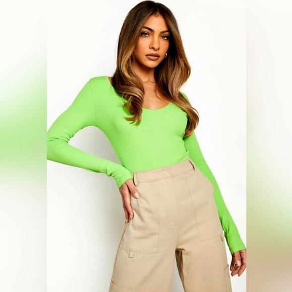 DE BASE ribbed bodysuit - lime green - Picture 2 of 9